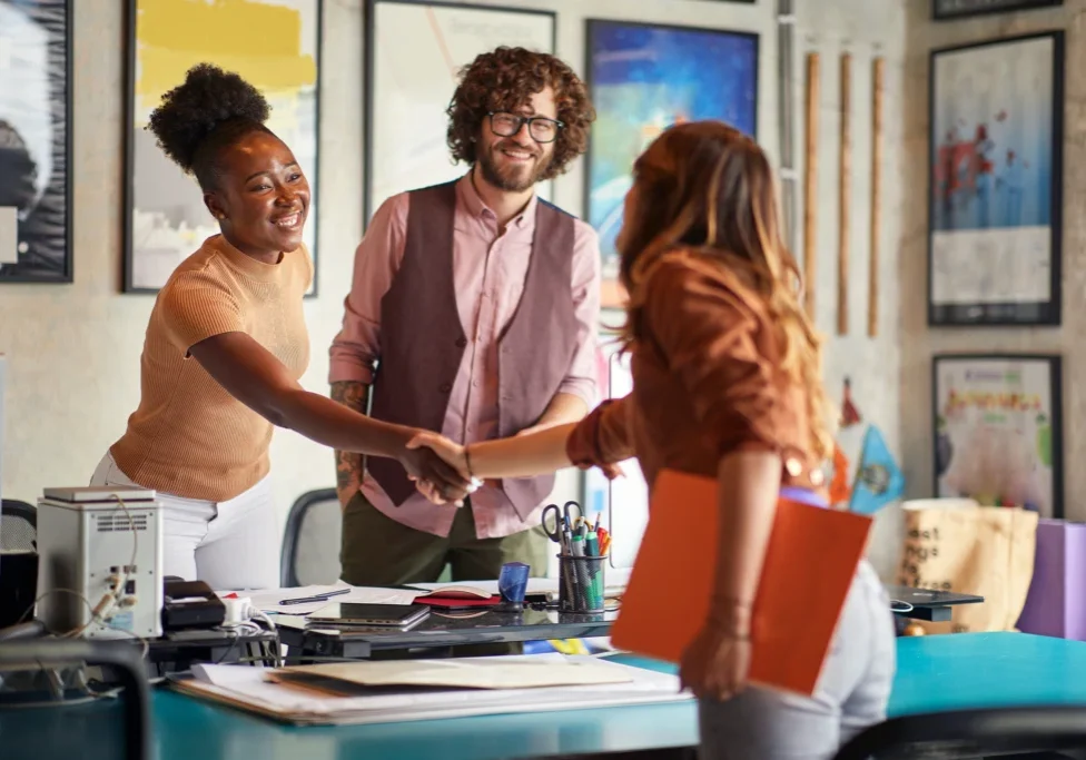 Female on a job interview