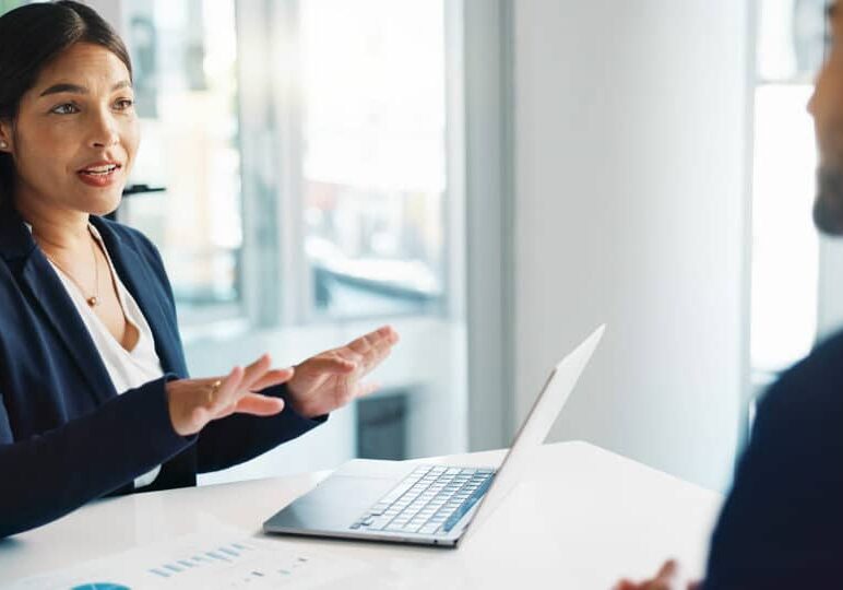 Girl on Computer Meeting