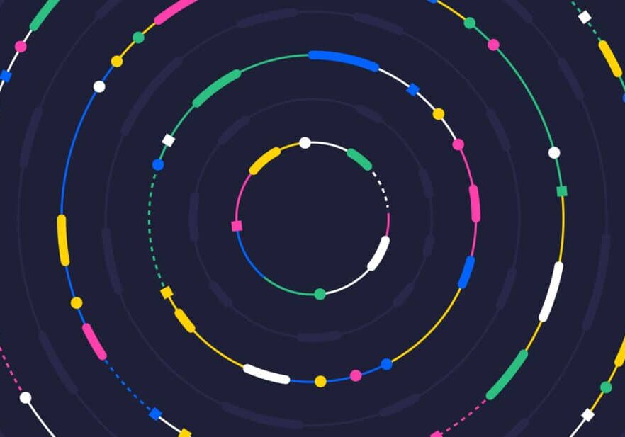 Circle orbit rotation abstract background with space for your content.
